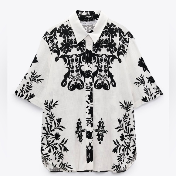 Zara Tops - ZARA Satin print shirt